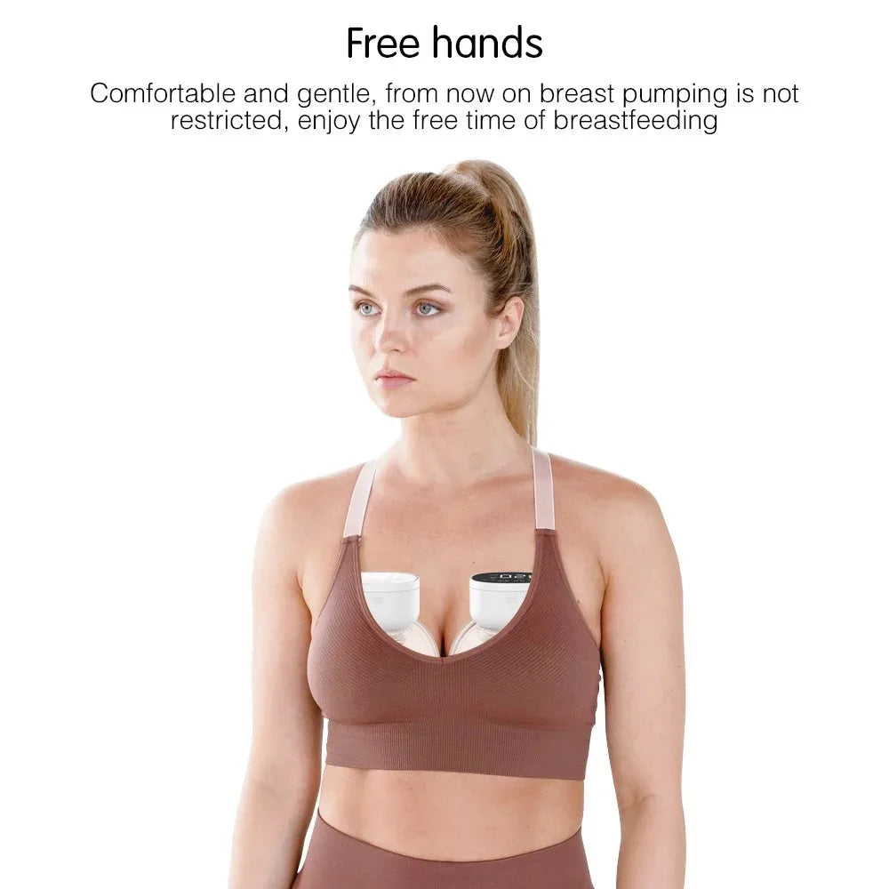 Wearable Hands Free Electric Breast Pump Silent Invisible Portable Milk Extractor 3 Modes Breastfeeding Milk Collector - Slobuy