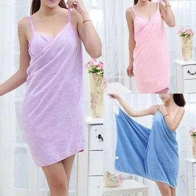 Wearable Towel Ladies Shower Spa For Adults Beach Soft Bath Towel for Women Microfiber Bathrobe Bath and Sauna Towels - Slobuy