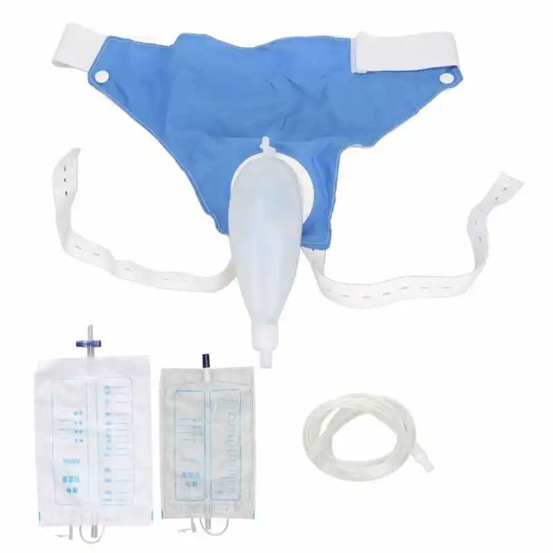 Wearable Urine Collection Bag with Pee Catheter Duct 1000ML 2000ML for Men Elderly Urinary Incontinence Bedridden Patients - Slobuy