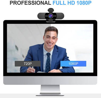 Webcam 1080P HD Streaming USB Computer Web Cam EMEET Mini Camera with Microphones for PC Desktop Laptop Video Meeting - Slobuy
