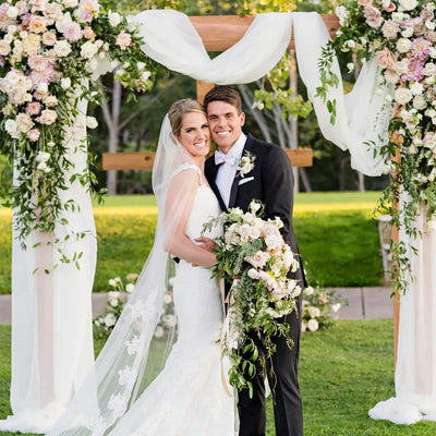 Wedding Arch Drape Chiffon Fabric Draping Curtain Drapery Wedding Stage Backdrop Draping Ceremony Reception Hanging Decoration - Slobuy