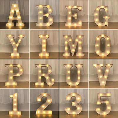 Wedding Decorative Name Letters Alphabet Letter LED Lights Luminous Number Lamp Night Light Party Baby Bedroom Decoration Home - Slobuy