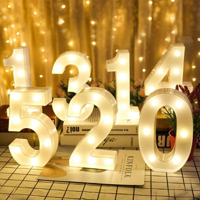 Wedding Decorative Name Letters Alphabet Letter LED Lights Luminous Number Lamp Night Light Party Baby Bedroom Decoration Home - Slobuy