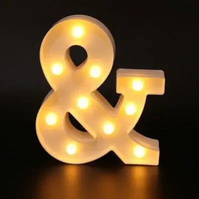 Wedding Decorative Name Letters Alphabet Letter LED Lights Luminous Number Lamp Night Light Party Baby Bedroom Decoration Home - Slobuy
