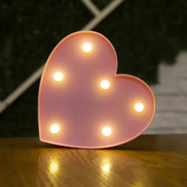 Wedding Decorative Name Letters Alphabet Letter LED Lights Luminous Number Lamp Night Light Party Baby Bedroom Decoration Home - Slobuy