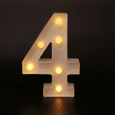 Wedding Decorative Name Letters Alphabet Letter LED Lights Luminous Number Lamp Night Light Party Baby Bedroom Decoration Home - Slobuy