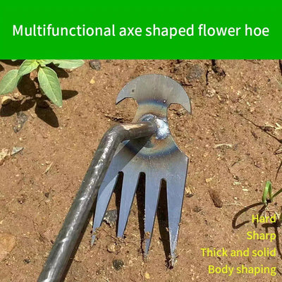 Weeding Artifact Uprooting Weeding Tool Steel Weed Puller 4 Teeth Dual Purpose Weeder Hand Remover Tool For Garden - Slobuy