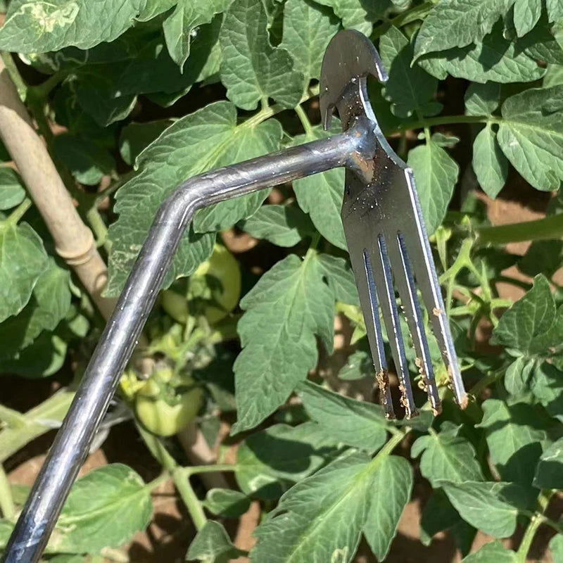Weeding Artifact Uprooting Weeding Tool Steel Weed Puller 4 Teeth Dual Purpose Weeder Hand Remover Tool For Garden - Slobuy