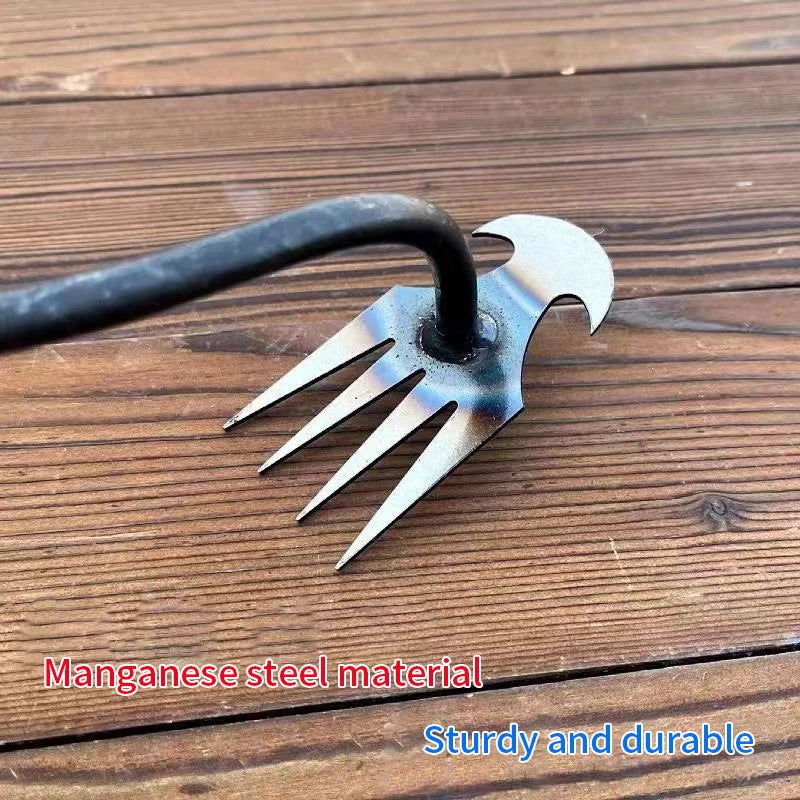 Weeding Artifact Uprooting Weeding Tool Steel Weed Puller 4 Teeth Dual Purpose Weeder Hand Remover Tool For Garden - Slobuy