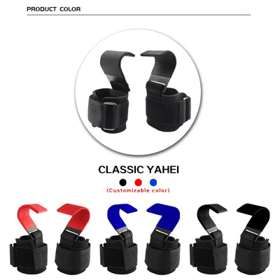 Weight Lifting Hook Grips With Wrist Wraps Hand-Bar Wrist Strap  Gym Fitness Hook Weight Strap Pull-Ups Power Lifting Gloves - Slobuy