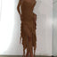Weird Puss Elegant Strapless Dress Women Irregular Tassel 2023 Summer Trend Skinny Split Maxi Bodycon Birthday Party Clubwear - Slobuy