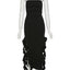 Weird Puss Elegant Strapless Dress Women Irregular Tassel 2023 Summer Trend Skinny Split Maxi Bodycon Birthday Party Clubwear - Slobuy