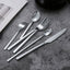 Western Tableware Black Dinnerware Set 6 Pieces Cutlery Set Stainless Steel Knife Fork IceTea Spoon Party Classic Silverware Set - Slobuy