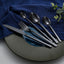 Western Tableware Black Dinnerware Set 6 Pieces Cutlery Set Stainless Steel Knife Fork IceTea Spoon Party Classic Silverware Set - Slobuy