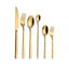 Western Tableware Black Dinnerware Set 6 Pieces Cutlery Set Stainless Steel Knife Fork IceTea Spoon Party Classic Silverware Set - Slobuy