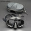 Wet Gopro Mount Low Volume Diving Mask Tempered Glass Freedive Mask J-type Diving Mask Snorkel Set with Camera Mount Black - Slobuy