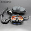 Wet Gopro Mount Low Volume Diving Mask Tempered Glass Freedive Mask J-type Diving Mask Snorkel Set with Camera Mount Black - Slobuy