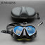 Wet Gopro Mount Low Volume Diving Mask Tempered Glass Freedive Mask J-type Diving Mask Snorkel Set with Camera Mount Black - Slobuy