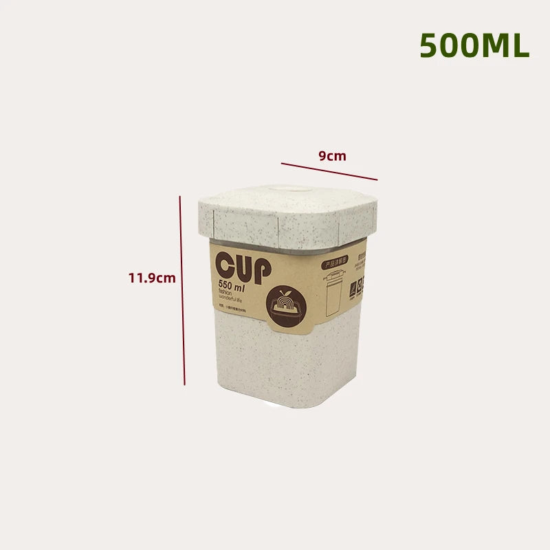 Wheat Straw Lunch Box Healthy BPA Free Bento Boxes Microwave Dinnerware Food Storage Container Soup Cup Lunch Box for Kids - Slobuy