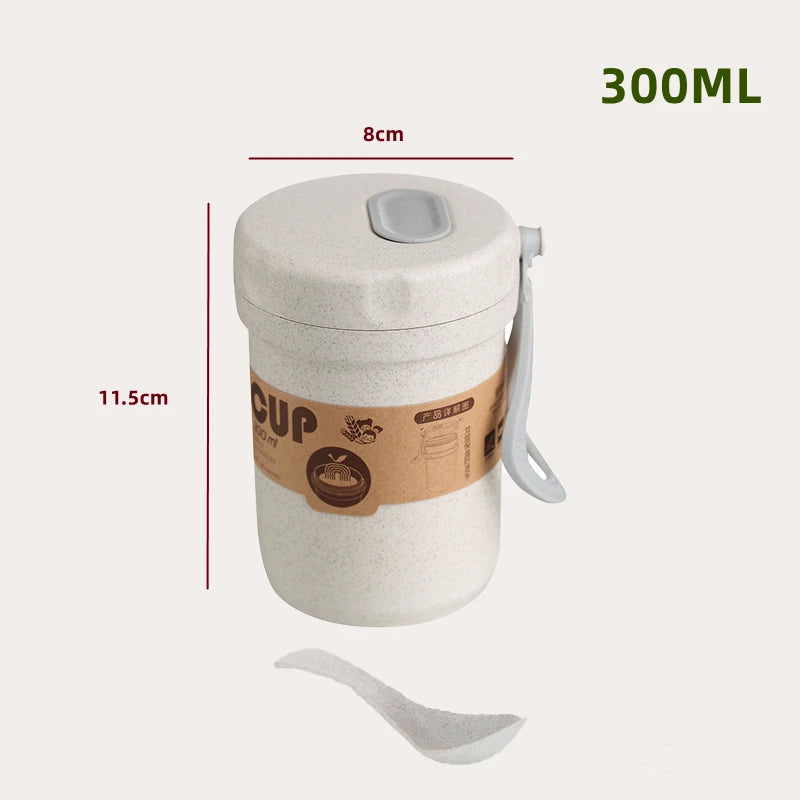 Wheat Straw Lunch Box Healthy BPA Free Bento Boxes Microwave Dinnerware Food Storage Container Soup Cup Lunch Box for Kids - Slobuy