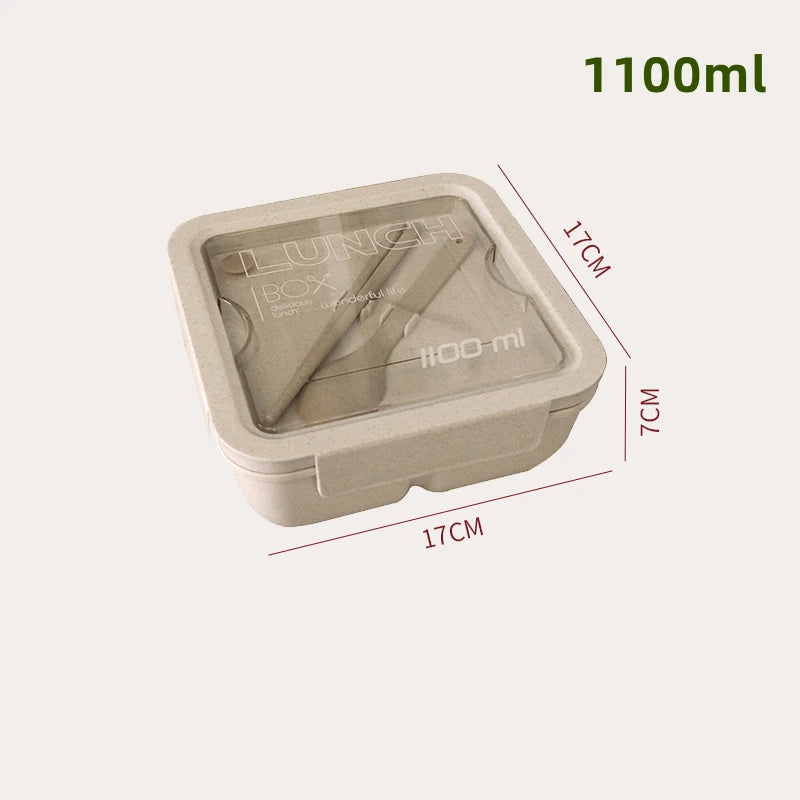 Wheat Straw Lunch Box Healthy BPA Free Bento Boxes Microwave Dinnerware Food Storage Container Soup Cup Lunch Box for Kids - Slobuy