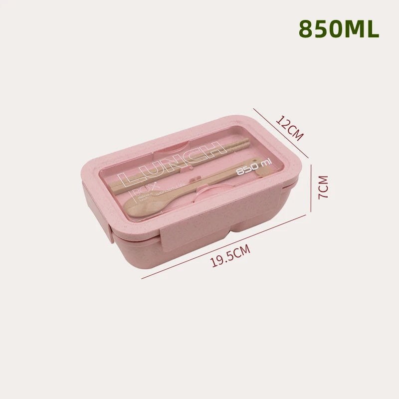Wheat Straw Lunch Box Healthy BPA Free Bento Boxes Microwave Dinnerware Food Storage Container Soup Cup Lunch Box for Kids - Slobuy