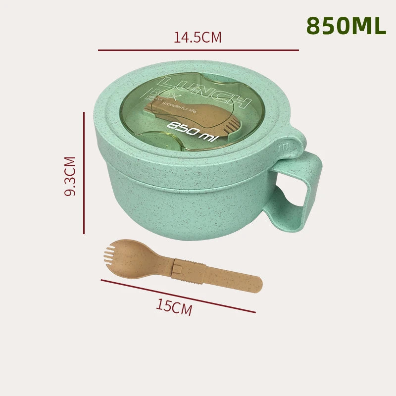 Wheat Straw Lunch Box Healthy BPA Free Bento Boxes Microwave Dinnerware Food Storage Container Soup Cup Lunch Box for Kids - Slobuy
