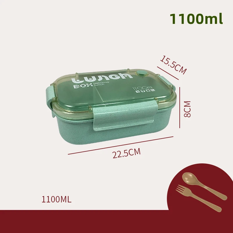 Wheat Straw Lunch Box Healthy BPA Free Bento Boxes Microwave Dinnerware Food Storage Container Soup Cup Lunch Box for Kids - Slobuy