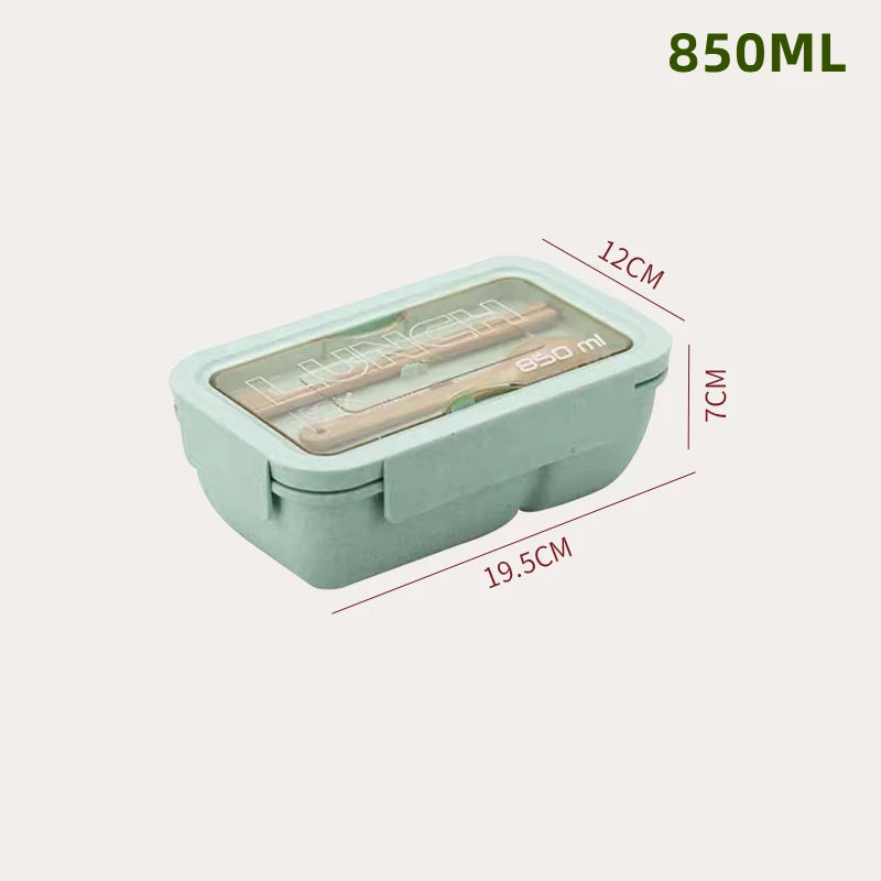 Wheat Straw Lunch Box Healthy BPA Free Bento Boxes Microwave Dinnerware Food Storage Container Soup Cup Lunch Box for Kids - Slobuy