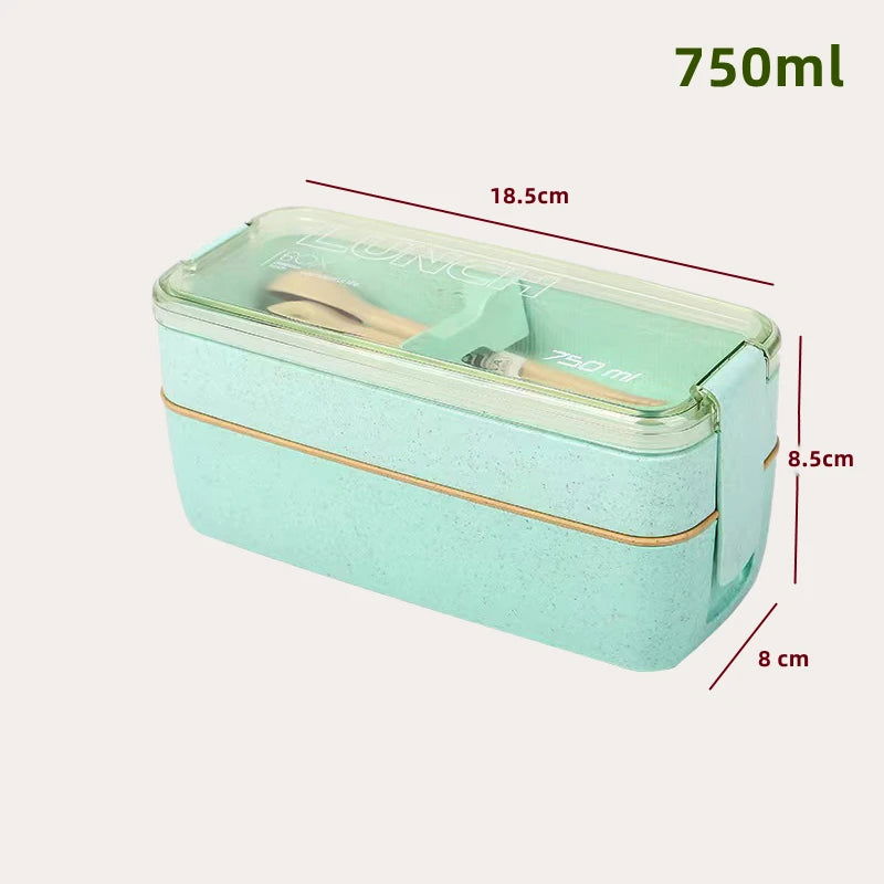 Wheat Straw Lunch Box Healthy BPA Free Bento Boxes Microwave Dinnerware Food Storage Container Soup Cup Lunch Box for Kids - Slobuy