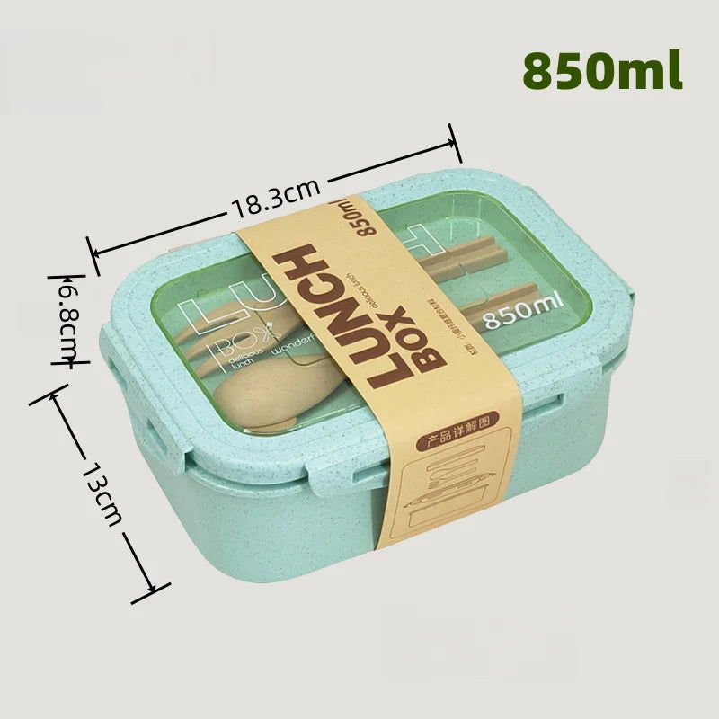 Wheat Straw Lunch Box Healthy BPA Free Bento Boxes Microwave Dinnerware Food Storage Container Soup Cup Lunch Box for Kids - Slobuy