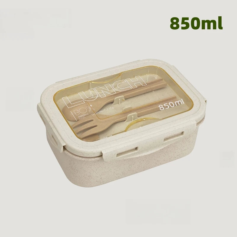 Wheat Straw Lunch Box Healthy BPA Free Bento Boxes Microwave Dinnerware Food Storage Container Soup Cup Lunch Box for Kids - Slobuy