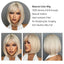 White Blonde Gray Synthetic Wigs with Bangs Short Straight Bob Hair Wig for Women Cosplay Daily Natural Hair Heat Resistant - Slobuy