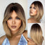 White Blonde Gray Synthetic Wigs with Bangs Short Straight Bob Hair Wig for Women Cosplay Daily Natural Hair Heat Resistant - Slobuy