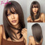White Blonde Gray Synthetic Wigs with Bangs Short Straight Bob Hair Wig for Women Cosplay Daily Natural Hair Heat Resistant - Slobuy