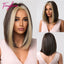 White Blonde Gray Synthetic Wigs with Bangs Short Straight Bob Hair Wig for Women Cosplay Daily Natural Hair Heat Resistant - Slobuy