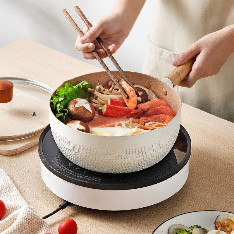 1pc Blue/Green/White Non Stick Pan Milk Pot Baby Food Pot Snow Pan Frying And Boiling Integrated Induction Cooker Gas Universal - Slobuy
