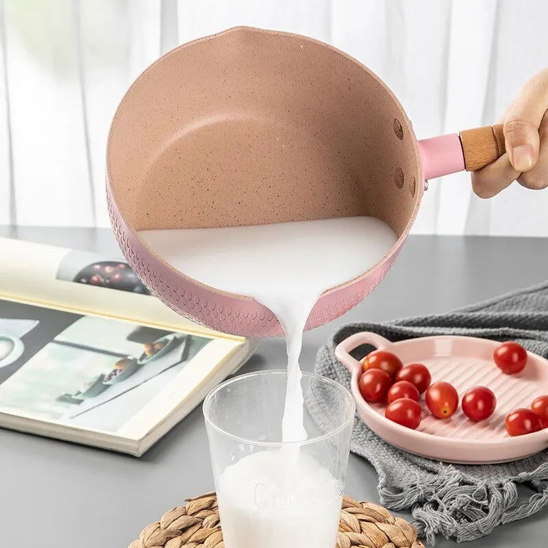 1pc Blue/Green/White Non Stick Pan Milk Pot Baby Food Pot Snow Pan Frying And Boiling Integrated Induction Cooker Gas Universal - Slobuy