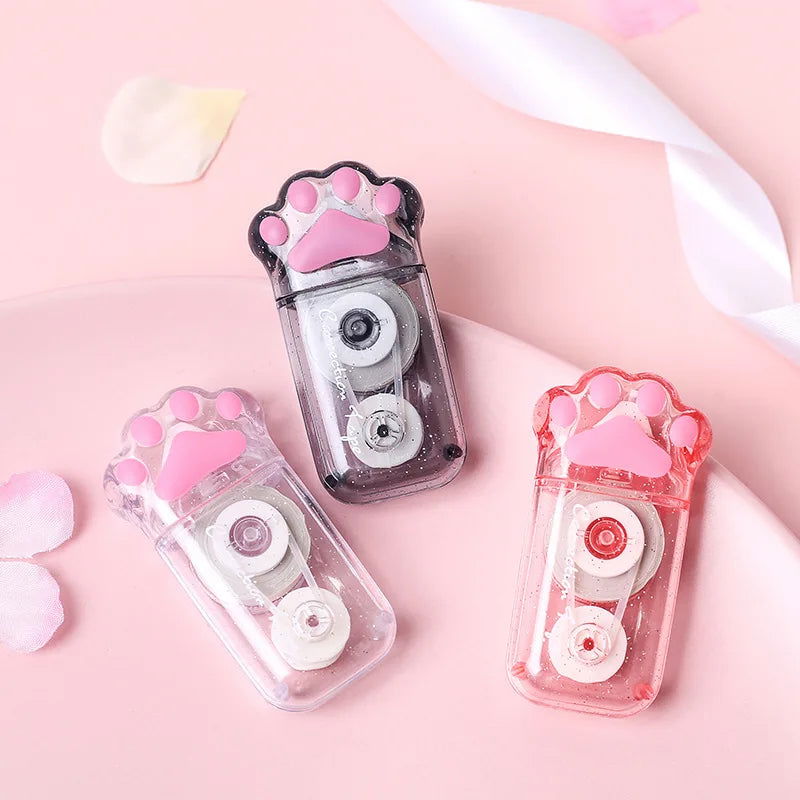 White Out Cute Cat Claw Correction Tape Pen, School and Office Supplies, Stationery, 5mm * 6m - Slobuy