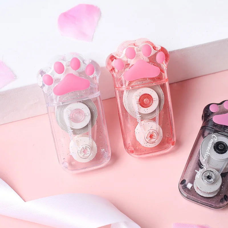 White Out Cute Cat Claw Correction Tape Pen, School and Office Supplies, Stationery, 5mm * 6m - Slobuy