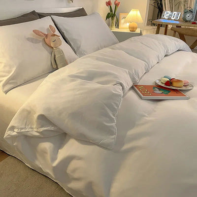 White Quilt Cover Skin-friendly Comforter Covers Simple Style Bed Linen for Home funda nordica Soft Duvet Covers (No Pillowcase) - Slobuy