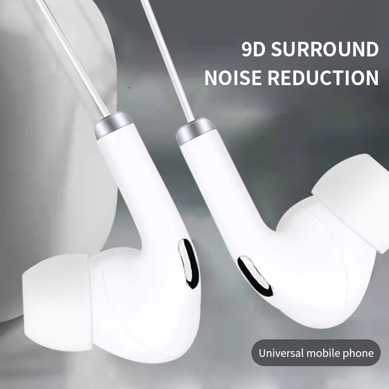 White Wired Headset With Microphone In Ear Game Mobile Phone Computer Live Recording 3.5 Interface Macaron Headset - Slobuy