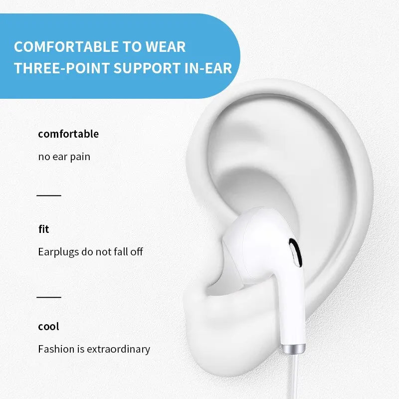 White Wired Headset With Microphone In Ear Game Mobile Phone Computer Live Recording 3.5 Interface Macaron Headset - Slobuy