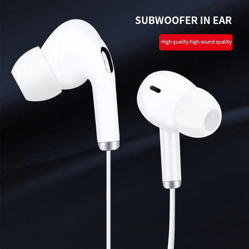 White Wired Headset With Microphone In Ear Game Mobile Phone Computer Live Recording 3.5 Interface Macaron Headset - Slobuy