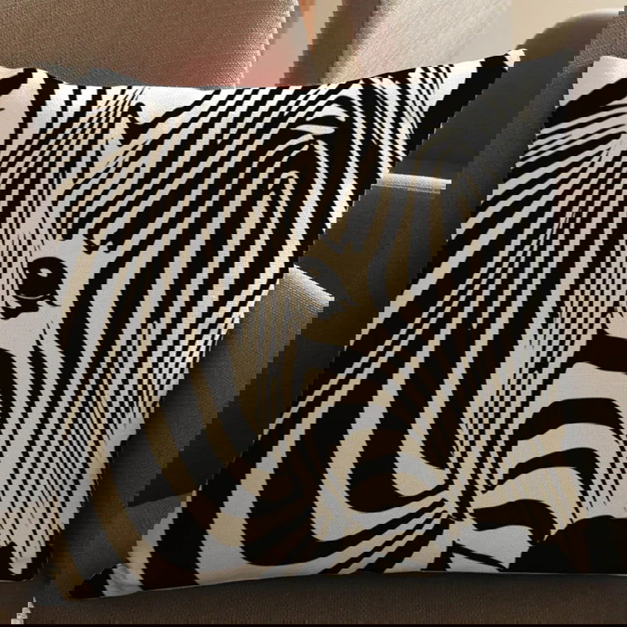 Wild Animal Style Decorative Cushion African Zebra Elephant Giraffe Cushion Square Throw Pillows Cotton Linen Pillowcase 45x45cm - Slobuy