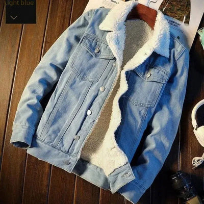 Winter Corduroy Jacket Men Thick Warm Sheep Velvet Clip-on Coat Loose Cotton Clothes Cotton Socks - Slobuy