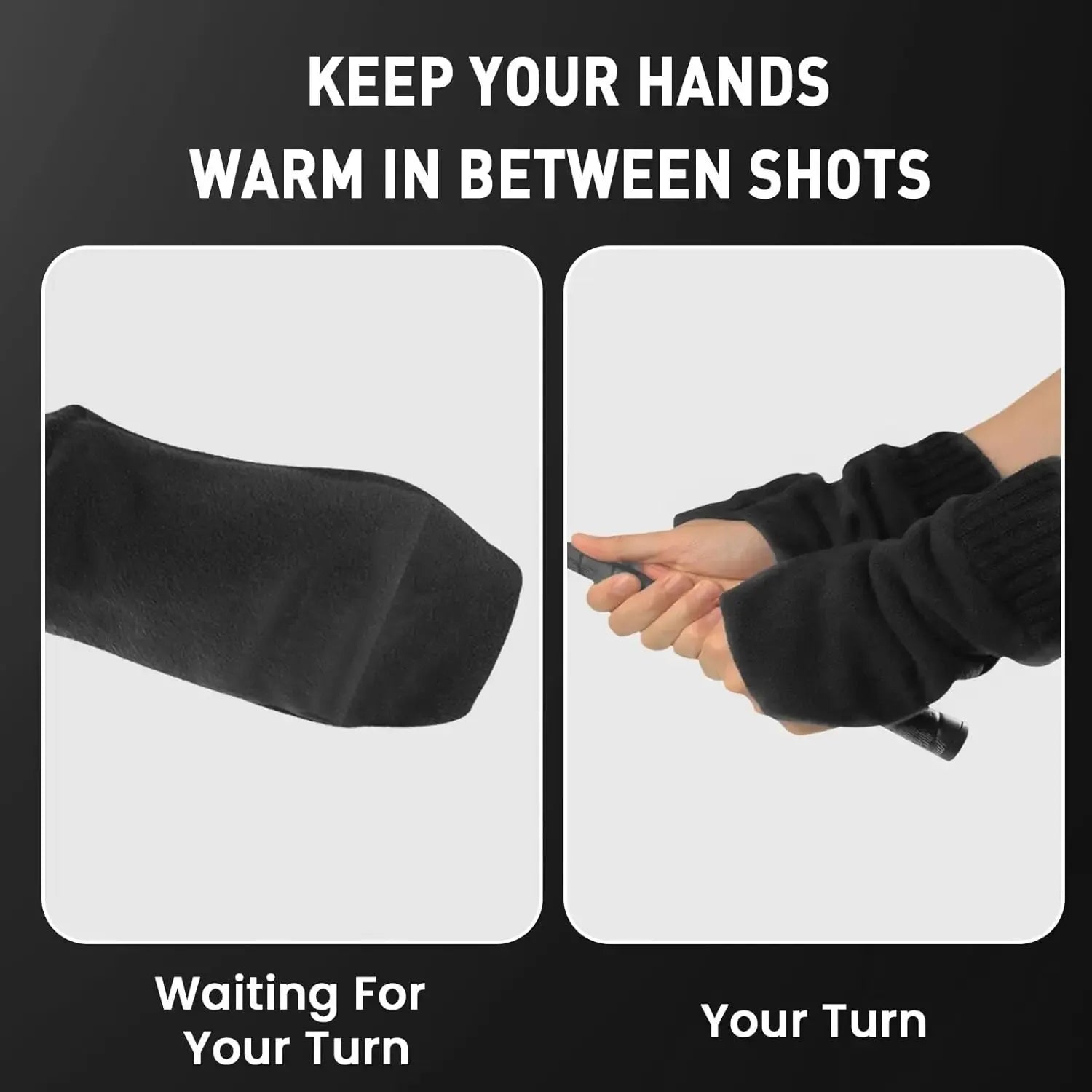 Winter Golf Gloves Men Mitts Mitten Warm Fleece in Pair, Pull Up Fit Soft Comfortable Set - Slobuy