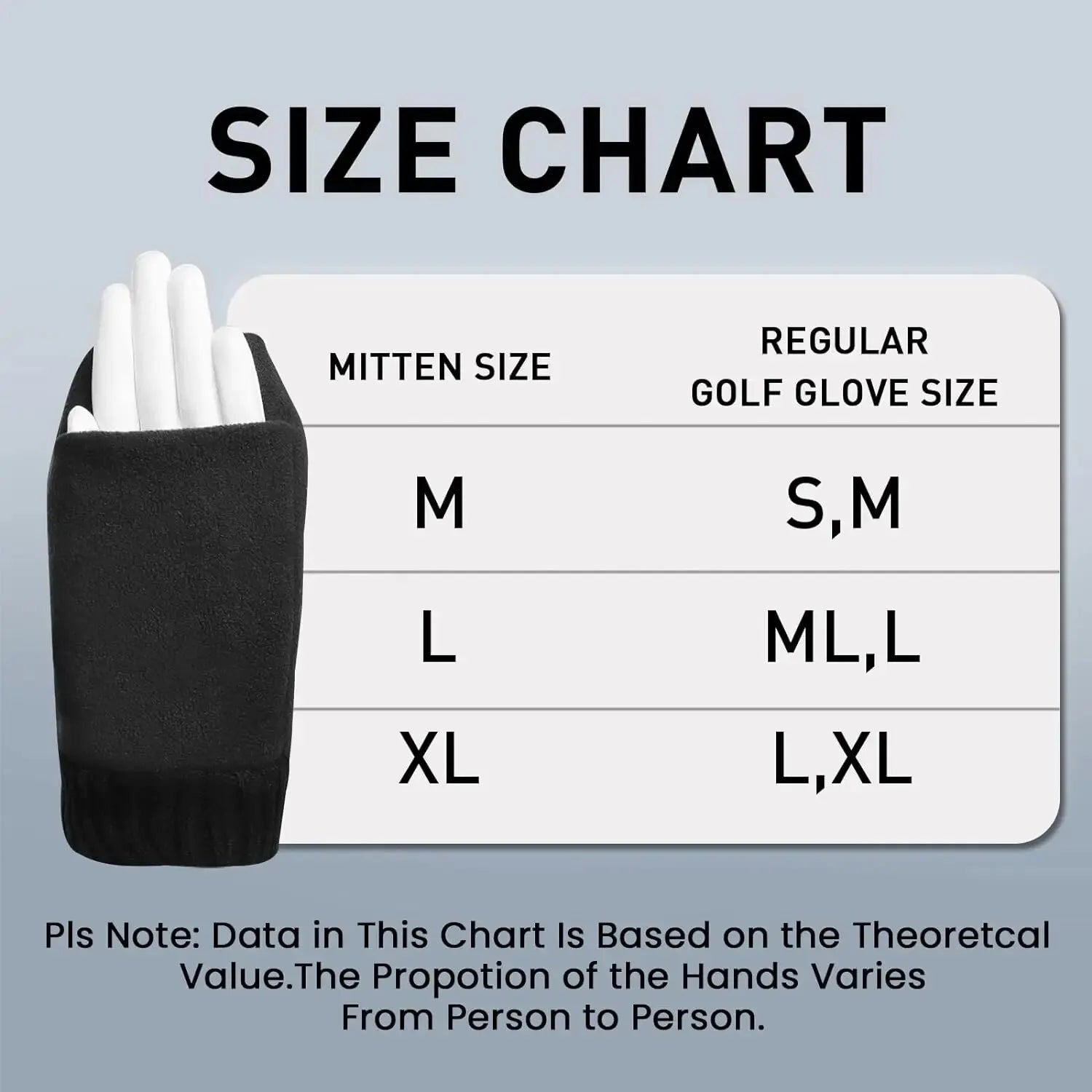 Winter Golf Gloves Men Mitts Mitten Warm Fleece in Pair, Pull Up Fit Soft Comfortable Set - Slobuy