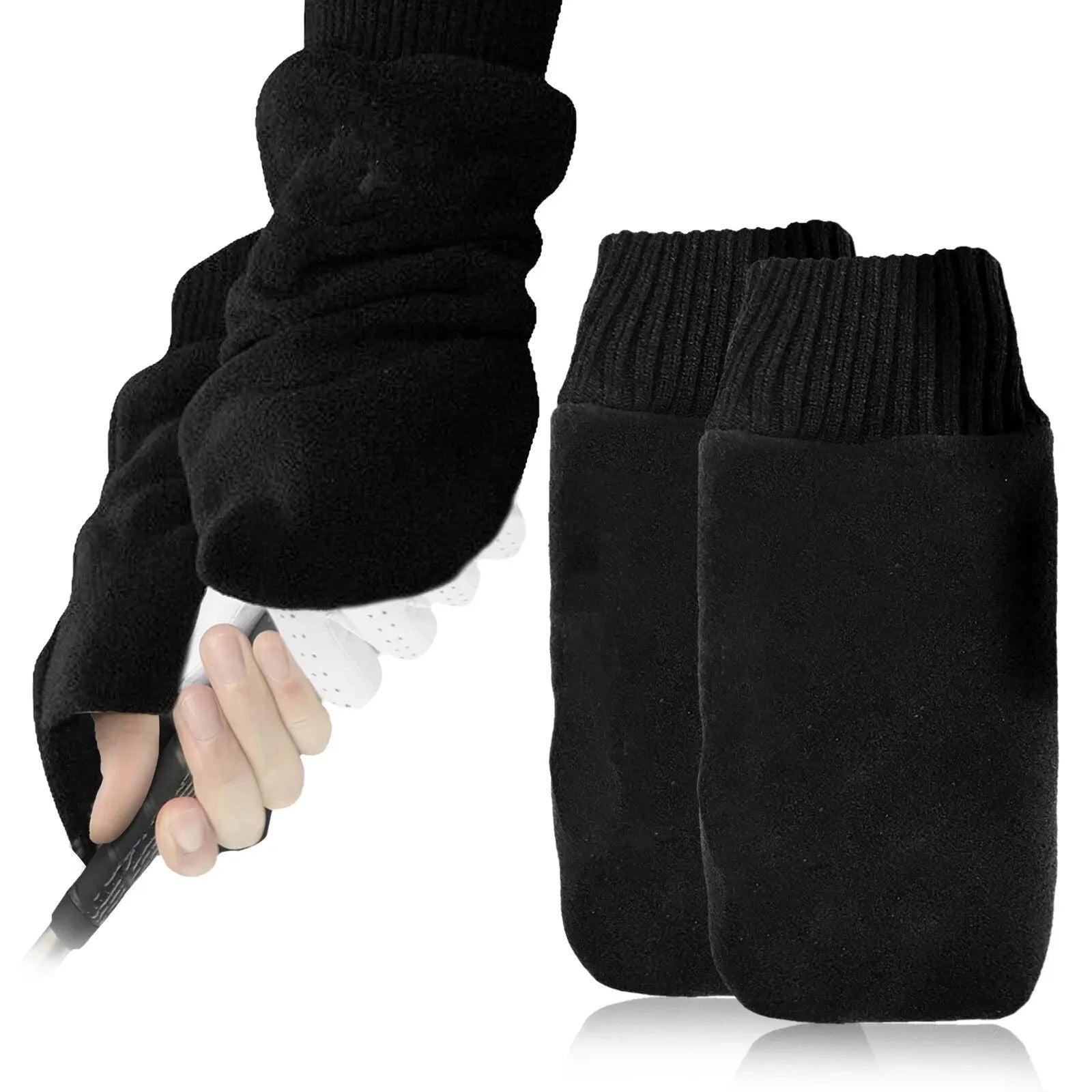 Winter Golf Gloves Men Mitts Mitten Warm Fleece in Pair, Pull Up Fit Soft Comfortable Set - Slobuy
