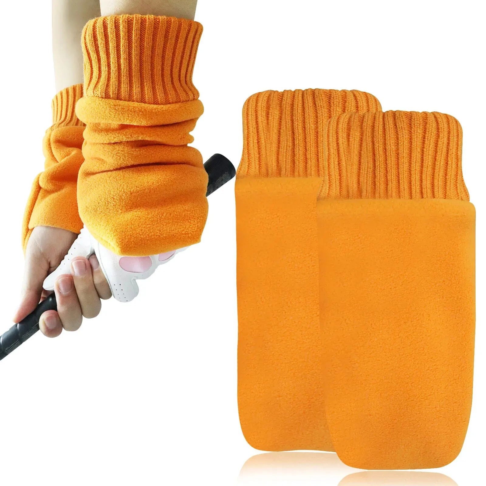 Winter Golf Gloves Men Mitts Mitten Warm Fleece in Pair, Pull Up Fit Soft Comfortable Set - Slobuy